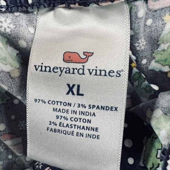Vineyard‎ Vines Pajama Pants Mens XL Blue Christmas Whale Tree Holiday Lounge - Picture 6 of 12